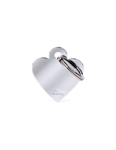 Medaglietta Cuore Basic Piccola in Ottone Cromato