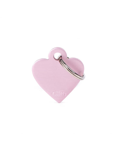 Medaglietta Piccola a forma di Cuore Basic in Alluminio Rosa