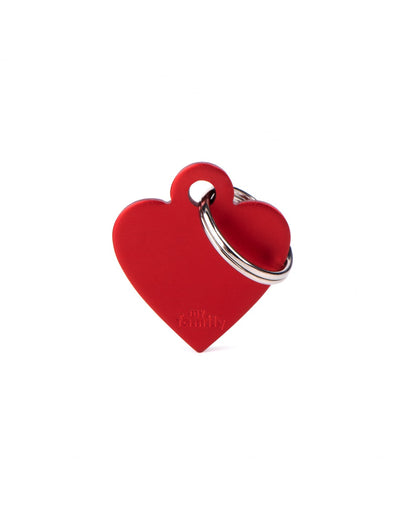 Medaglietta Piccola a forma di Cuore Basic in Alluminio Rosso