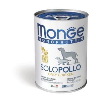 Cibo Umido per cane monoproteico. Monge monoprotein solo pollo 400 gr
