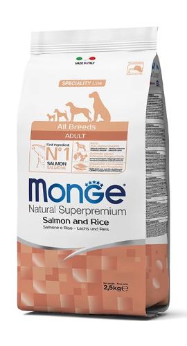 Crocchette per cane, Salmone e riso, alimento completo per cani di tutte le taglie, Monge Natural Superpremium 12 kg