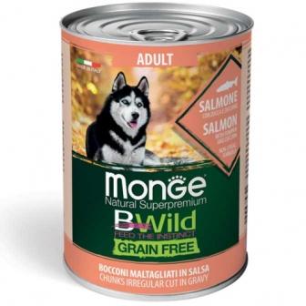 Monge Natural superpremium Bwild per cane, Monge Umido al Salmone Zucca e Zucchine. 400 gr