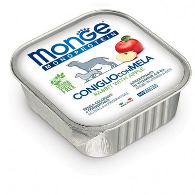 Monge Monoproteina, Vascetta, Cane, Pollo, Agnello, Lamponi, Coniglio, Mela, Anatra, Mirtillo, 150 g