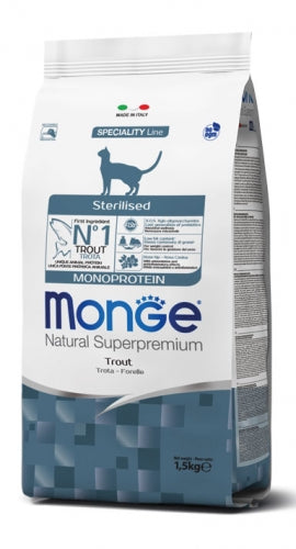 Monge Natural Superpremium Monoprotein Adult Sterilizzato con Trota