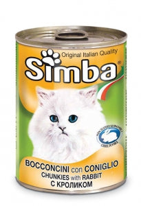 Alimento completo per gatti, cibo umido per gatto in deliziosi Bocconcini con Coniglio. Cucinati al forno e insaporiti alla francese, per gatti adulti. Lattina 415 g