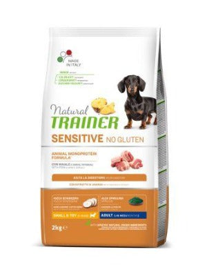 Cibo per cani Adulti di piccola taglia, formulato senza ingredienti che contengono glutine, alimento completo ricco di frutta che contiene antiossidanti di origine naturale, Maiale come unica fonte proteica e cereali integrali con Yucca schidigera che favorisce la riduzione dei cattivi odori delle feci del pet, Alga Spirulina che supporta la vitalità e la vitamina C che aiuta a prevenire la placca dai denti. 