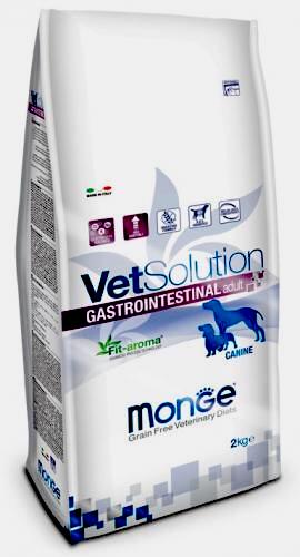 Monge Gastro, Monge, Vet Solution, Cibo Umido, Diet gastrointestinal per cani con disturbi intestinali, crocchette con fit aromi.